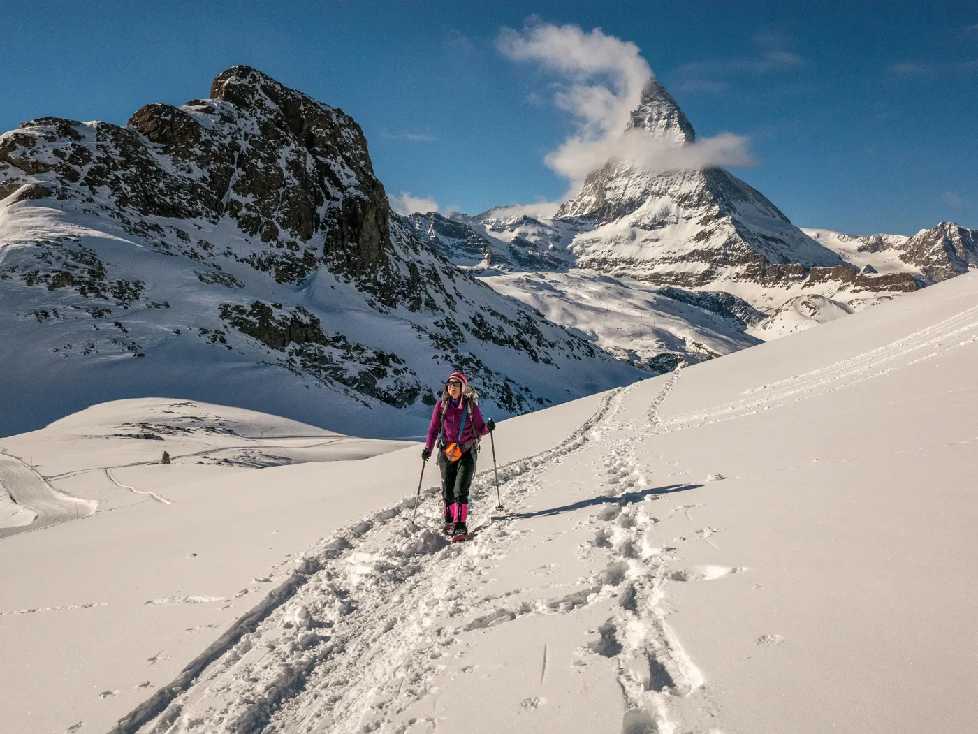 Schneeschuhwandern in Zermatt auf dem Panorama Trail