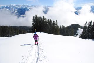 Abstieg bei herrlichem Wetter am Jänzi