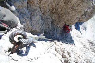 Hohes Licht Abstieg seilversichert