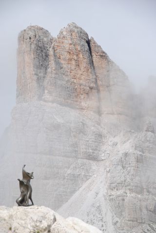 Skulptur beim Rifugio Nuvolau