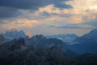 Lagazuoiblick mit Regenbogen