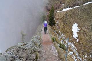 Auf dem Grat kurz vor dem Gipfel des Grossen Mythen