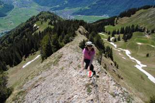 Kurze kettenversicherte Stelle am Plättispitz
