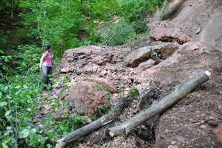 Durch einen Bergrutsch kurz vor Ziegelbrücke