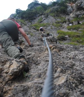 Der Gelbe Wand Steig am Tegelberg