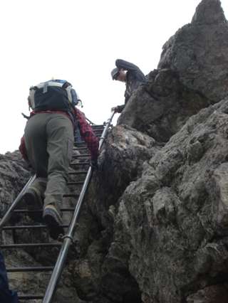 Leiter zum Steinschartenkopf am Heilbronner Weg