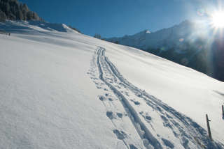 Unverspurt ist der Schnee nicht - trotzdem ist es ein Mordsspaß, endlich wieder mit Schneeschuhen unterwegs zu sein