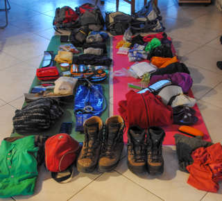 Ausrüstung Hüttentour