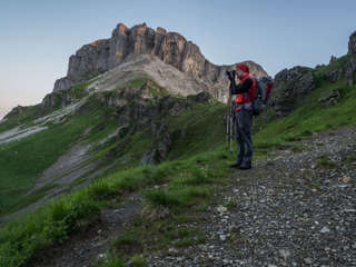 Fotograf vor Berg