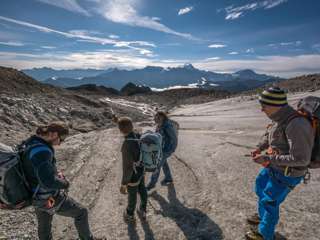 Erste Schritte auf dem Gletscher