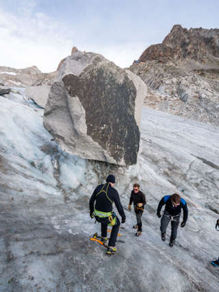 Gletscherparcours runter gehen