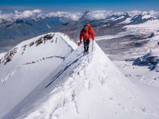 Ausgesetzter Grat am Castor