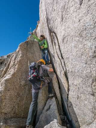 Kraxeln am Cosmiques Grat