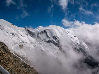Wokenschwaden bei der Gouter Hütte