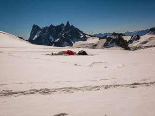 Zelte auf dem Vallee Blanche