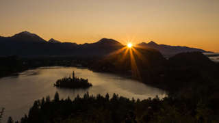 Sonnenaufgang am Bleder See