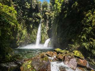 Unterer Wasserfall des Sendero Cascadas Escondidas