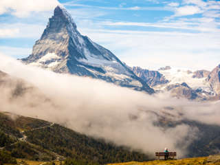 Bank mit sicht auf das Matterhorn