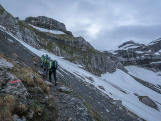 Weg von der Glärnischhuette zum Glärnischfirn