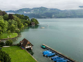 Aussicht Schlosskirche Spiez