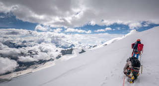 Abstieg an der Ostflanke des Alphubel