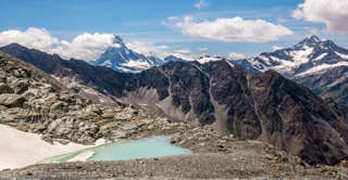 Blick zum Matterhorn und Ober Gabelhorn