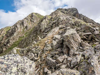 Kurz vor dem Gipfel des Cima Stübele