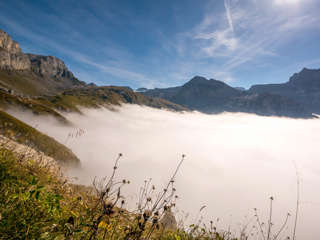 Ruggubelhütte über den Wolken