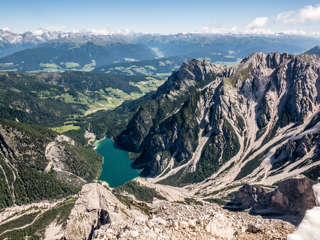 Blick auf Pragser Wildsee vom Seekofel aus